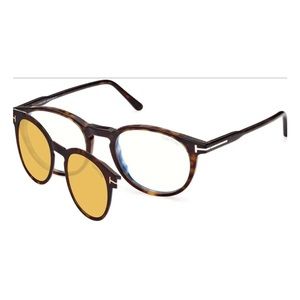 Tom Ford Blue Blocking Glasses w/ Magnetic Sunglasses 5823-H-B 052 Color Havana